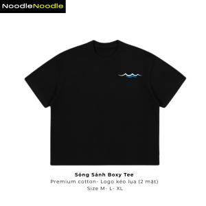 NoodleNoodle – Áo Phông Đen Unisex Sóng Sánh