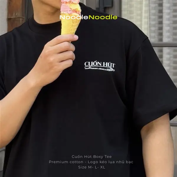 NoodleNoodle – Áo Phông Đen Unisex Cuốn Hút - Hình ảnh 5