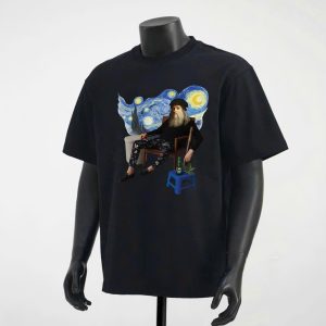 Pacito - Áo phông đen Unisex Van Gogh Chill