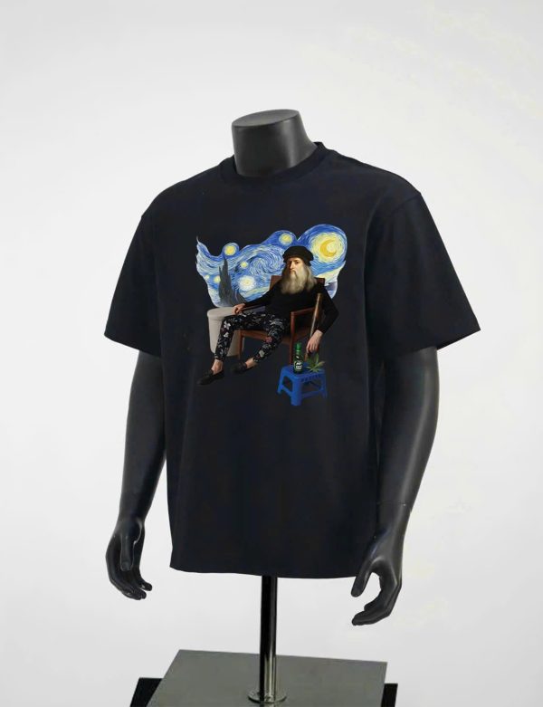 Pacito - Áo phông đen Unisex Van Gogh Chill