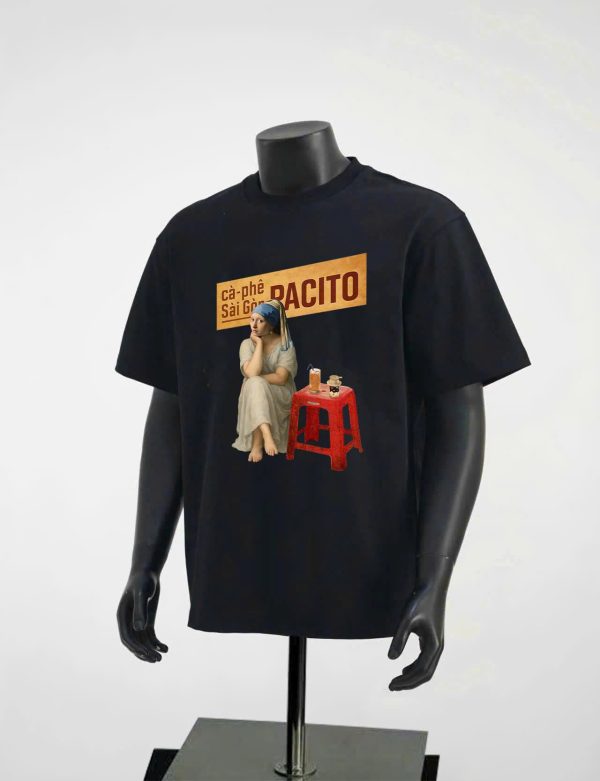 Pacito - Áo phông đen Unisex CÀ PHÊ SÀI GÒN