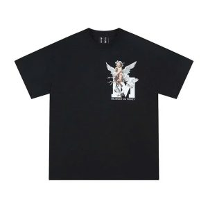 MedreaM - Áo phông đen ANGEL ART Unisex