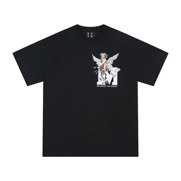 MedreaM - Áo phông đen ANGEL ART Unisex
