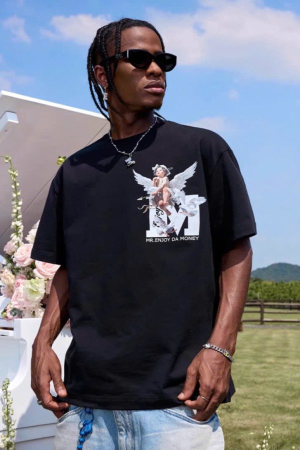 MedreaM - Áo phông đen ANGEL ART Unisex - Hình ảnh 7
