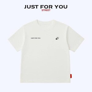 JUST FOR YOU – Áo Thun Trắng Unisex Chất Cotton Dày